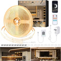 COB LED Strip Lights 32.8ft,3000K DC 24V Dimmable Warm White Flexible LED Lights Strip for Bedroom,with Remote and app Control LED Rope Lights for Living Room,Shelf,Cabine,Bed