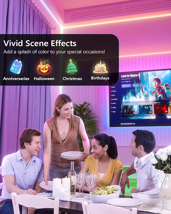 WILLED RGB LED Strip Lights, Under Bed Light Motion Activated Sensor, RF Remote Control with Timer, Color Changing Strip Lighting for Bed, Stairs, Shelf, Desk, Cabinet and Party Decoration
