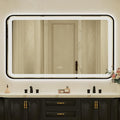 36x60 Inch LED Bathroom Mirror with Black Frame,Front and Backlit Vanity Mirror, Stepless Dimmable Wall Mirrors with Anti-Fog, 3 Colors, Memory, Waterproof, LED Smart Bathroom Mirror