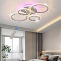 STCH Modern LED Ceiling Light Dimmable, 4 Rings Flush Mounted Ceiling Lamp, Ceiling Light Fixture with Remote, Ceiling Lamp for Kitchen Living Room Bedroom Laundry Room Hallway Office, 3000-6500K