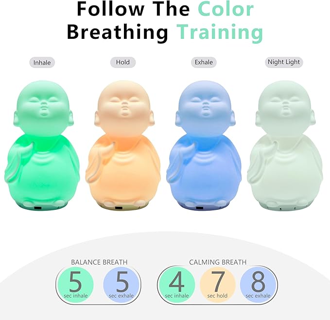 Mindfulness Breathing Light ，Guided Visual Meditation Tool ，Anxiety Relief Items for Adult & Kid