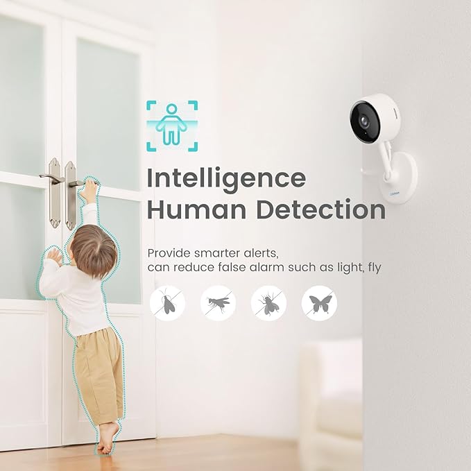 litokam Indoor Cameras for Home Security with Night Vision, Pet Camera with Phone App, WiFi Home Security Camara, Baby Monitor Work with Alexa, Motion Detection, 2 Pack, 2K