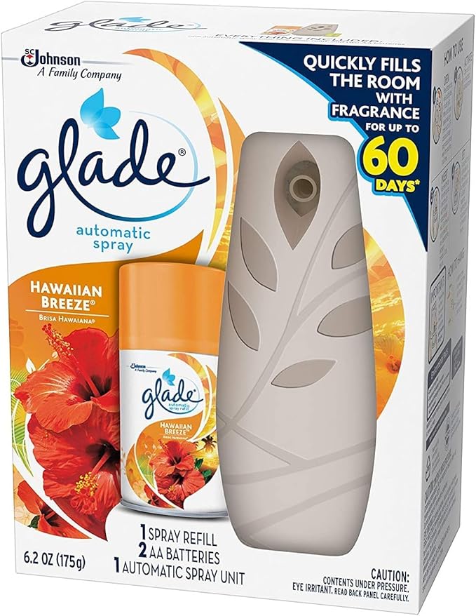 Glade Automatic Spray Air Freshener Hawaiian Breeze Starter 6.2 Ounce (Pack of 8)