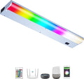 Smart Under Cabinet Lights Hardwired White and Color Changing Dimmable Undermount Light Work with Alexa Google App Remote Control. Direct Wire Under the Counter Lighting for Kitchen Cabinets (24 Inch)