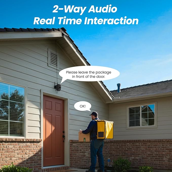 Cinnado 2K Cameras for Home Security-2.4G WiFi Outdoor Camera Wireless Solar/Battery Powered, 360° Viewing, Human Detection, Color Night Vision, Cloud/SD Storage B6 (B6-Black-1pack-2.4G)