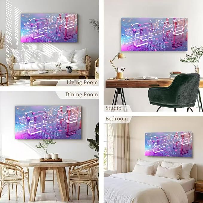 Wibinuki Wall Art Wall Decor Wall Paintings Machine Learning s. Physical Infrastructure of the Internet network for Living Room Bedroom Bathroom Home Decor Can Be Hung Directly 20"x 40"