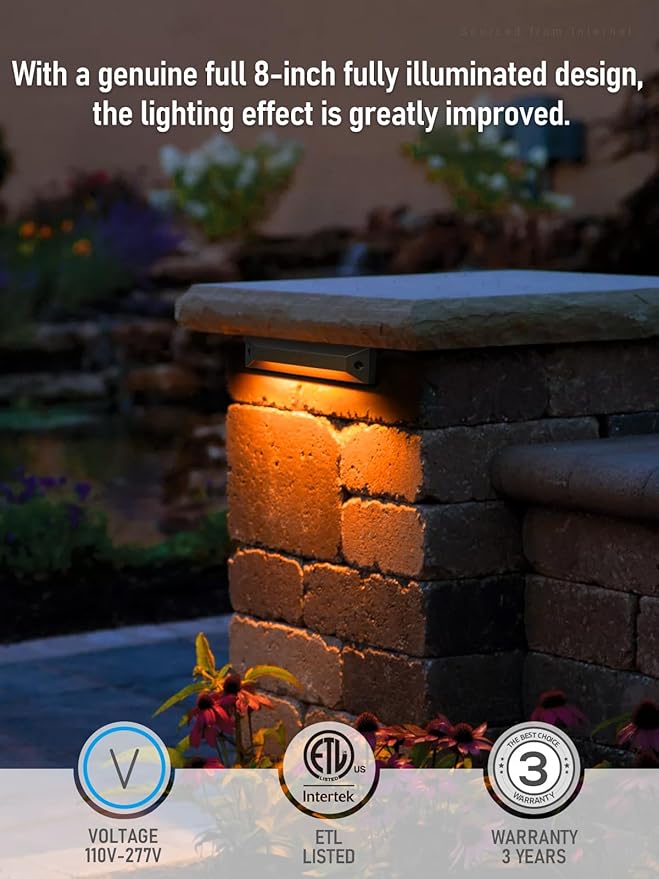 LEONLITE 8 Inch 5CCT LED Low Voltage Step Lights Outdoor, 12-24V AC/DC Surface Mount Deck Lights, 1800K/2700K/3000K/4000K/5000K, IP65 Aluminum for Landscape, Yard, Garden, Oil Rubbed Bronze, Pack of 6