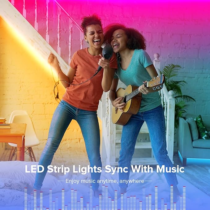BTF-LIGHTING RGBW Bluetooth Music APP 32.8FT LED Strip Lights RGB+Cool White 6000K 4 Colors in 1 LED Color Changing Lights Strip for Bedroom, Desk, Home Decoration, with Remote and 12V Power