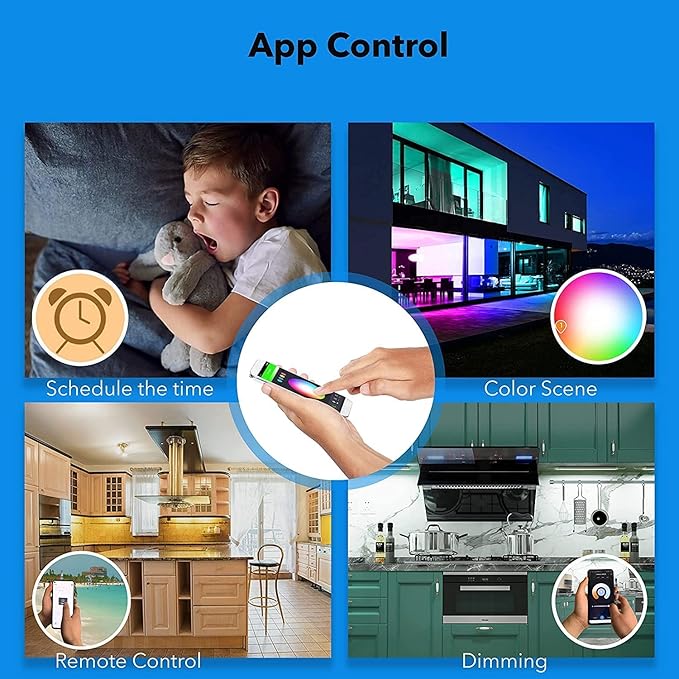 LED Under Cabinet Lights Fixture Hardwired, Smart Undercabinet Lighting Alexa Google Enabled. Plug in and Direct Wire. Dimmable and Linkable 120V Under Counter Light for Kitchen (2-Bar 12 Inch)