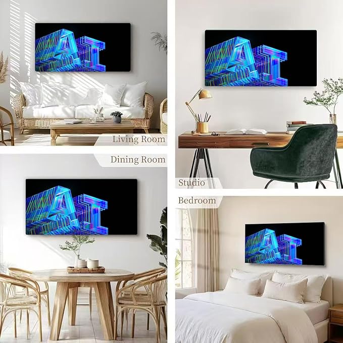 Wibinuki Wall Art Wall Decor Wall Paintings Artificial Intelligence Machine Learning Large Language Model AI for Living Room Bedroom Bathroom Home Decor Can Be Hung Directly 20"x 40"