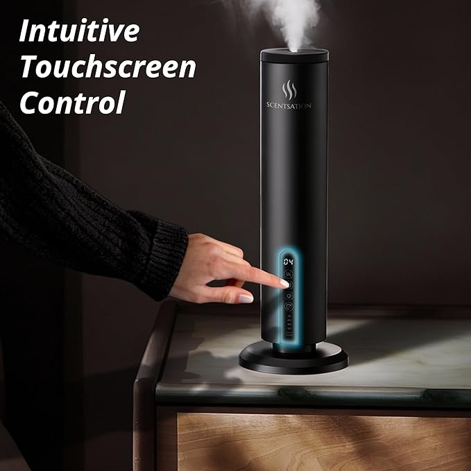 Diffuser Tower Wireless - Essential Oil Fragrance - 1500 SqFt Wide Coverage – Cordless Rechargeable Waterless Aromatherapy, 8-Day Battery, Aluminum Body, Idead Home Office Spa Hotel Bedroom