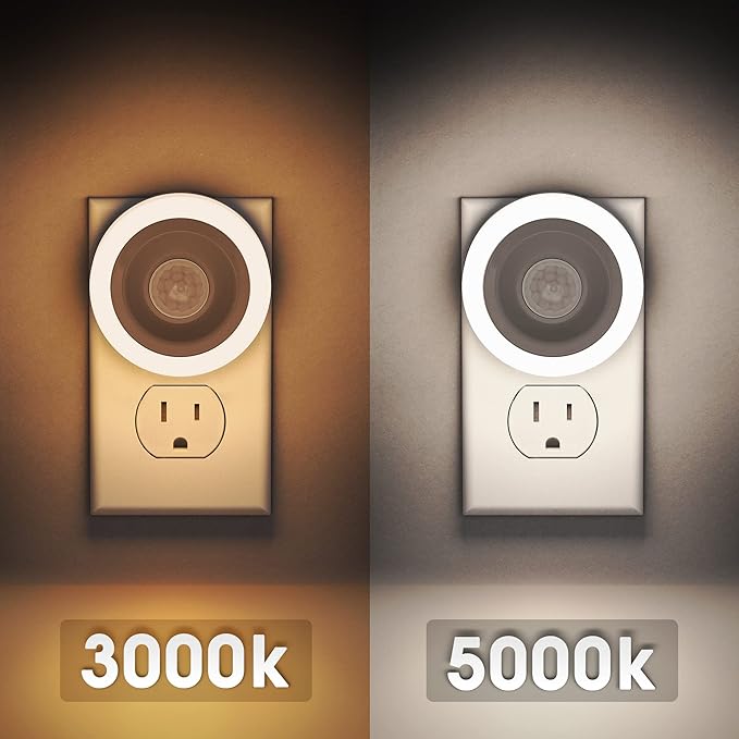 Briignite Motion Sensor Night Light, [2 Pack] Night Lights Plug into Wall, Auto On/Off Motion Activation Nightlight, Energy-Saving 0.6W LED, Daylight White, Ideal for Kids, Bedroom, Bathroom