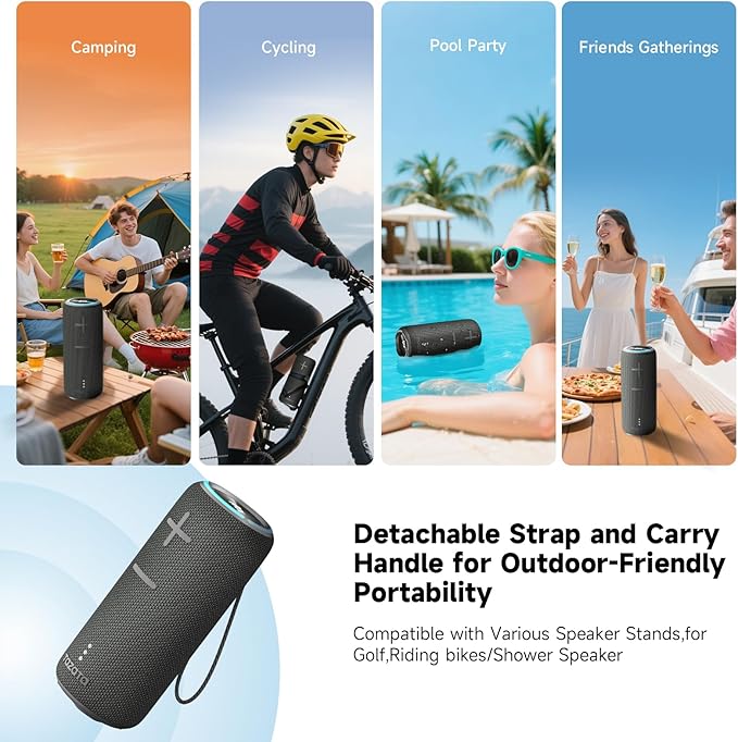 TAZATA 30W Loud Outdoor Portable Bluetooth Speaker, IPX7 Waterproof - Dustproof Wireless Speaker with Mega Bass, 8 - Hour Playtime, TWS Pairing, for Home, Party, Outdoors, Travel