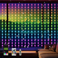 Smart Curtain Lights RGB Color Changing Christmas Curtain Lights, USB Powered with Remote/APP Control Curtain String Lights Waterproof for Backdrop,Bedroom,Window,Patio,Wedding,Decoration (8Ft x 6Ft)