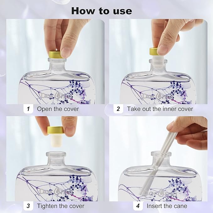 Reed Diffuser Set with Sticks, Daroma Dried Flowers Aromatherapy Reed Diffuser with Nature Essential Oil, Fragrance Scent Diffuser for Home Décor & Office, for Birthday,Christmas, Lavender