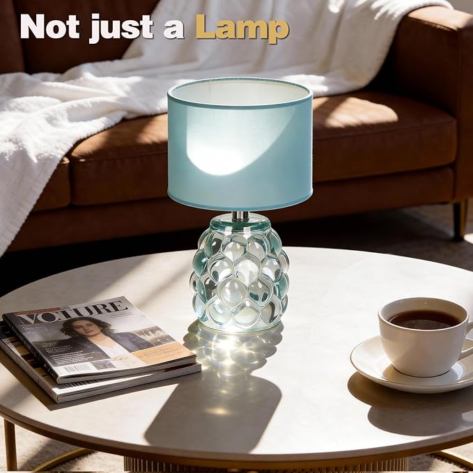 MJ PREMIER Small Rechargeable Lamp Dimmable Cordless Lamps Touch Control 3 Color Changing LED Light Small Battery Operated Wireless Desk Lamp for Home Bedroom, Modern Decor, Ambient Lighting Green