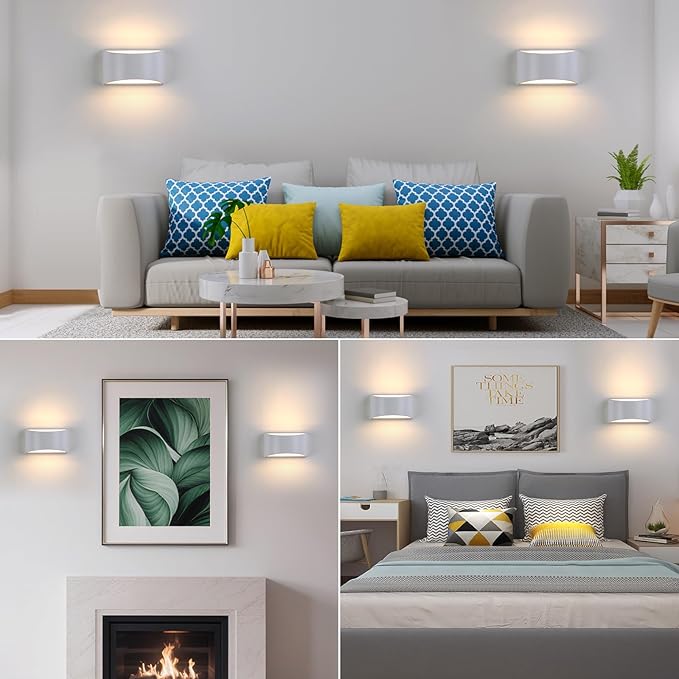 White Modern LED Wall Sconce (with G9 Bulbs) Hardwired Indoor Wall Lights Up and Down Wall Mount Lamps for Hallways, Bedrooms, Hallways, Living Room 3000K Warm White