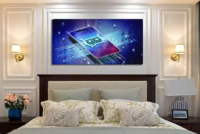Wibinuki Wall Art Wall Decor Wall Paintings AI Chbot - for Living Room Bedroom Bathroom Home Decor Can Be Hung Directly 20"x 40"