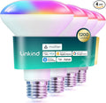 Linkind Matter Smart Light Bulb,1200LM 85W BR30 Smart Flood Light Bulbs Work with Alexa, Apple Home, Google Home, RGBTW Recessed Color Changing Bulbs E26, 2.4GHz Only WiFi Light Bulbs LED, 4Pack