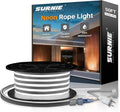 SURNIE 50ft/15m LED Neon Rope Lights - 110V Flex Strip Lights Outdoor Waterproof - 6000K Daylight White Flexible DIY Cuttable Connectable Light for Bar, Gaming Room, Commercial Building Use