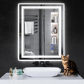 30"x24" LED Bathroom Mirror with Anti-Fog, Stepless Dimmable Lights, 3 Color Modes, Shatter-Proof Tempered Glass,Waterproof Design