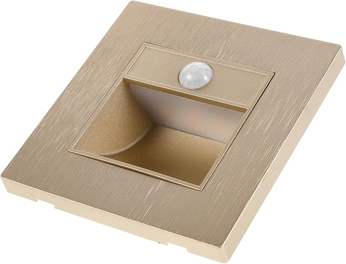 Garneck Motion Sensor Recessed Stair Lights LED Step Lights for Indoor Aisles and Outdoor Stairs Warm Soft Lighting for Hallways and RVs Easy to Install