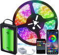 VST RGB LED Strip Lights, IP65 Waterproof 9.8ft LED Tape Light, Music Sync Color Changing Strip Lights, Smart App Control RGB Strip with Rechargeable Power Bank for Bedroom Home Party Decoration
