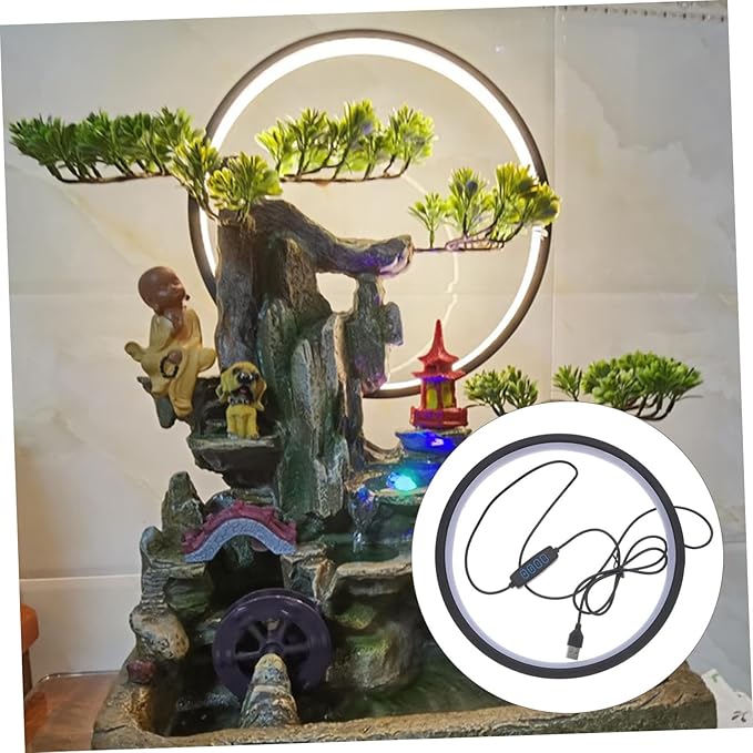 Waterfall Incense Burner Decorative Lamp for Tabletop Zen Meditation Decor USB Powered Aromatherapy Ornament for Home and Office Relaxation