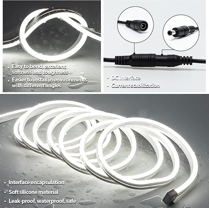 Hollywood Style Vanity Make Up Light, 10ft Ultra Bright White LED neon Light, Dimmable Touch Control Lights Strip, for Makeup Vanity Table & Bathroom Mirror, Mirror Not Included