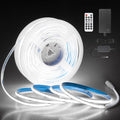 White COB Led Strip Lights 65.6FT/Roll with Dam-Process 6500K 24V LED Light Strips with Remote Cold White Dimmable COB LED Light Flexible LED Rope Light for Bedroom Cabinet Home DIY Lighting 480LED/M