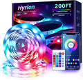 hyrion LED Strip Lights 200ft, Music Sync LED Lights Strip for Bedroom, RGB Color Changing Bluetooth LED Lights with Remote,Smart APP Control