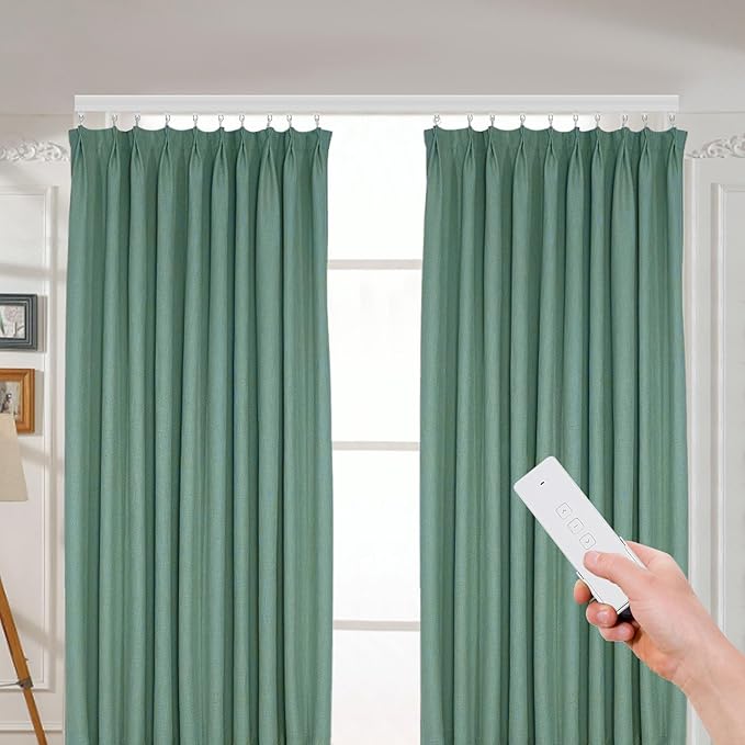 Electric Curtain Track with Remote Control, Motorized Curtain Track System, App & Voice Control, Compatible with Alexa and Google Home for Ceiling and Wall Mounta