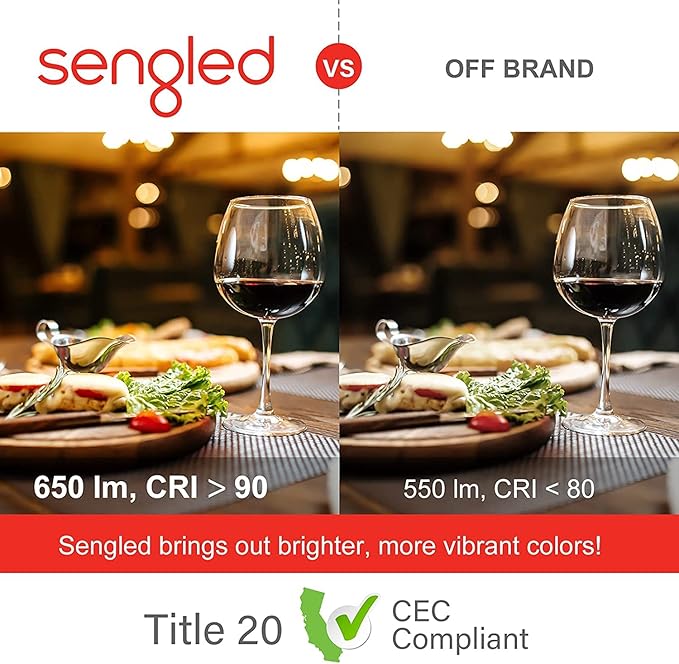 Sengled Smart Light Bulbs, Updated FFS Smart Bulb That Work With Alexa, Google, Smart Recessed Light Bulbs 65W Equivalent, 7.5W, Color Changing Light Bulb, 2.4GHz WiFi Only, No Hub Required, 2 Pack
