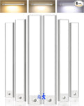 16inch Under Cabinet Lighting, 6Pack Rechargeable Motion Sensor Light Indoor, Magnetic Closet Lights with Dimmable & 3 Color Temps, Wireless Under Counter Lights for Kitchen, Stairs