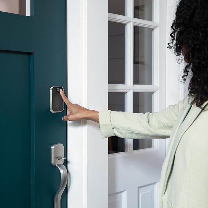 Yale Assure Lock 2 Touch Deadbolt, Satin Nickel Keyed Smart Entry Door Lock with Bluetooth Connected Touchscreen Keypad and Fingerprint Scanner for Code Entry (No Wi-Fi), YRD420-F-BLE-619