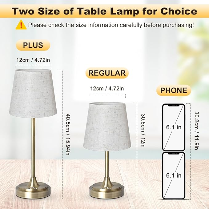 Small Cordless Table Lamp Rechargeable,5000mAh Battery Operated Desk Lamp,3 Colors & 7 RGB Stepless Dimmable,Touch Ambient Light for Bedside,Bedroom,Dining Room,Living Room,Bronze,FlaxenShade
