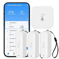 WiFi Hygrometer Thermometer Indoor Outdoor: Smart Temperature and Humidity Sensor with App Notification and Data Storage, 150m Range, Compatible with Alexa, 3 Sensors +1 Base Station