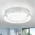 Crystal Flush Mount Ceiling Light 18W LED Dimmable Modern Ceiling Light for Bedroom, Closet, Foyer, Hallway, Dia 11 Inch, 3 Color Change