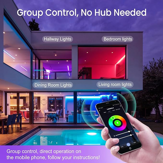 WiFi G9 Smart Bulb, LED Light Bulb, 3.5W=40W, Compatible with Alexa Google Home, Dimmable, RGBCW, Tunable White(2700k-6500k), 2.4GHZ WiFi Only, Smart LED Bulb Remote Control, No Flickering, 3P