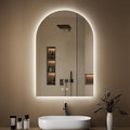 Arched Backlit Mirror Bathroom 20"x30"- Frameless LED Bathroom Mirror with Lights, Fogless, Dimmable, 3 Color Changing, Shatterproof, Touch Sensor