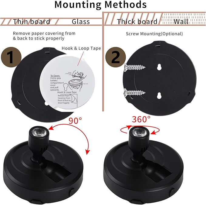 Wireless Spotlight Battery Operated, 2-Pack Tap Closet Light LED Puck Lights with Remote, Stick on Artwork Lighting with Rotatable Head for Wall Entrance Hallway Basement Artwork Decorative