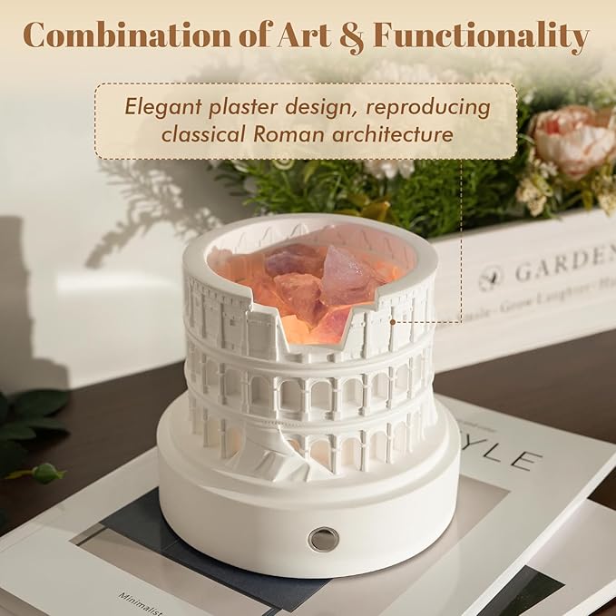 Colosseum Night Light & Essential Oil Diffuser – Roman Architecture Decorative Lamp with Warm LED Glow, Cordless Rechargeable Accent Light for Bedroom, Living Room, Meditation & Spiritual Décor
