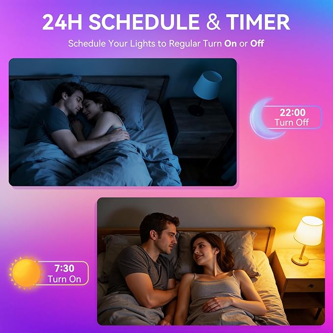 Auxmir Smart Light Bulbs, RGB+CCT Color Changing LED Light Bulbs Work with Alexa & Google Home, Multiple Scene and Music Sync Light Bulb, A19 9W 800LM, WiFi Bluetooth 2.4GHz No Hub Required, 2-Pack