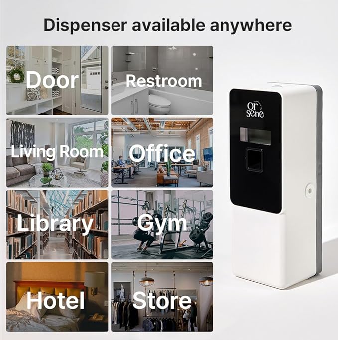 Automatic LCD Fragrance Dispenser - Wall Mount/Free Standing ABS Auto Air Freshener Dispenser Programmable Aerosol Spray Perfume Dispenser for Bathroom, Hotel, Office, Commercial Place (white)