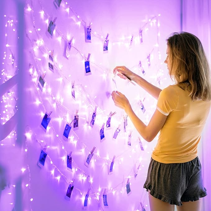 JMEXSUSS 600 LED Purple Christmas Lights Outdoor Indoor, 168ft Purple LED Christmas Tree Lights Plug in, Deep-Violet Fairy String Lights for Outside Patio Fireplace Party Xmas Decorations