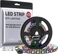 BTF-LIGHTING WS2812B ECO RGB LED Strip,UL Listed,Individually Addressable,3.28FT 60LED/m 60Pixel DC5V 5050SMD,Alloy Wire Flexible 3M Tape for DIY Chasing Color Project IP65(No Adapter or Controller)