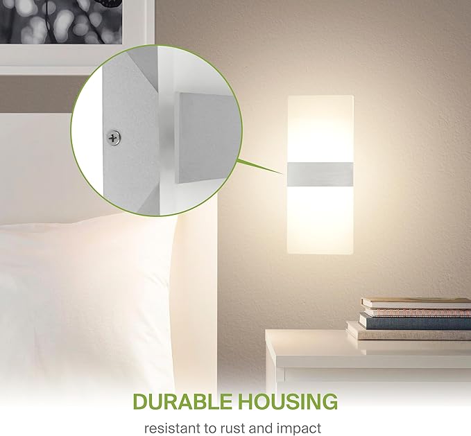 ASD 14 Inch Indoor LED Wall Sconce - 24W 2700K-5000K Dimmable Brushed Nickel Wall Sconce Lights for Living Room, Bedroom, Bathroom, Hallway - Modern Wall Sconces Hardwired, ETL Interior Light