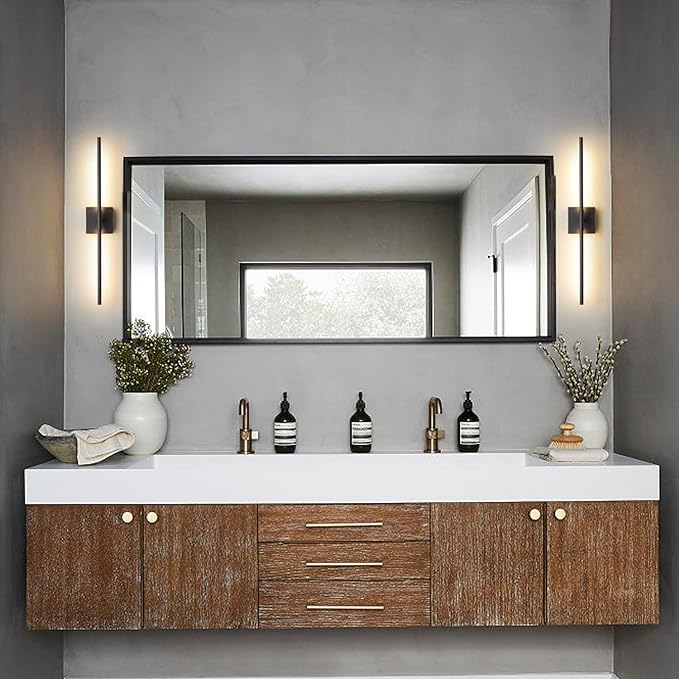 Wall Sconces Set of Two Matte Black Wall Light Fixtures Wall Lamp with Led 3000K 12W Sconces Wall Lighting Wall Lights Sconces Wall Decor Set of 2 Black Wall Sconce Wall Lamps for Bedrooms