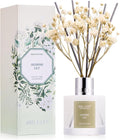 Airkeep Reed Diffuser Set, 3.38 fl oz (100 ml) - Jasmine Lily Lemon Oil Diffusers with 8 Reed Sticks, Home Fragrance Reed Diffuser for Bathroom Shelf Decor