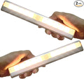 10LEDs Outdoor Sensor Step Light,2 Pack RV Sensor LED Light Bar,Stick-On Anywhere Magnetic Night Strip Light for Flight of Steps,Closets,Cabinets,Hallways,Bathrooms,Car Trunks(Warm White)